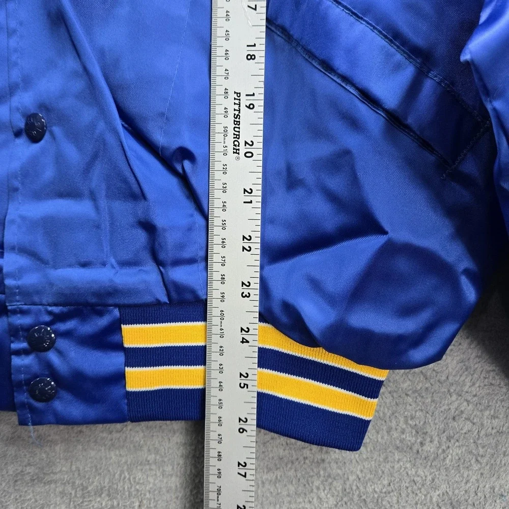 VINTAGE‎ King Louie Men Jacket L Blue Nylon Veterans Bomber Lodi California